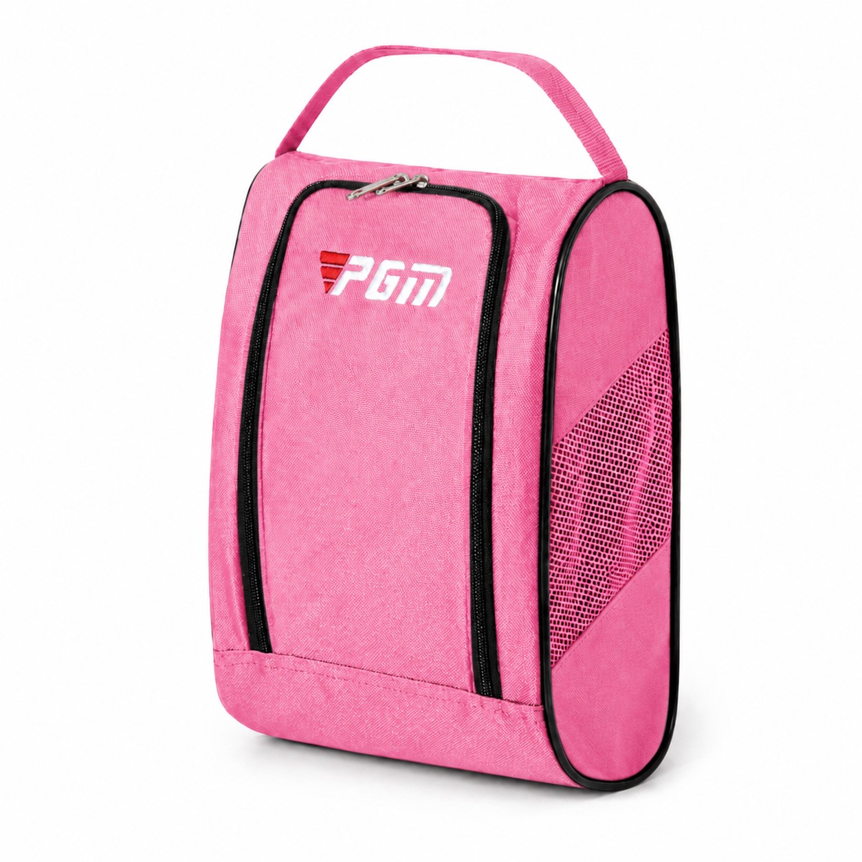 Zippered Polyester Golf Shoe Bag — Pink