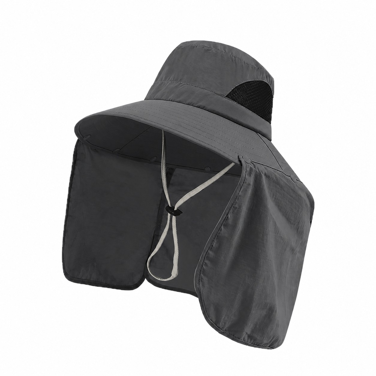 Polyester Drape Sun Hat — Dark Gray