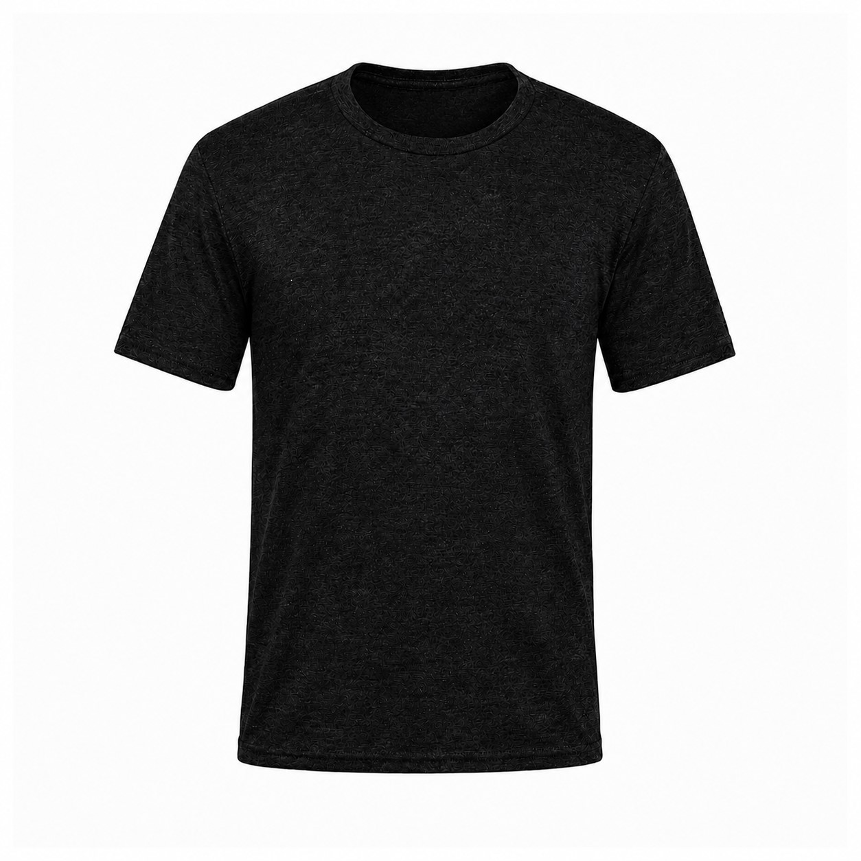 Men's Cotton-Polyester Blend Crewneck T-Shirt — Black
