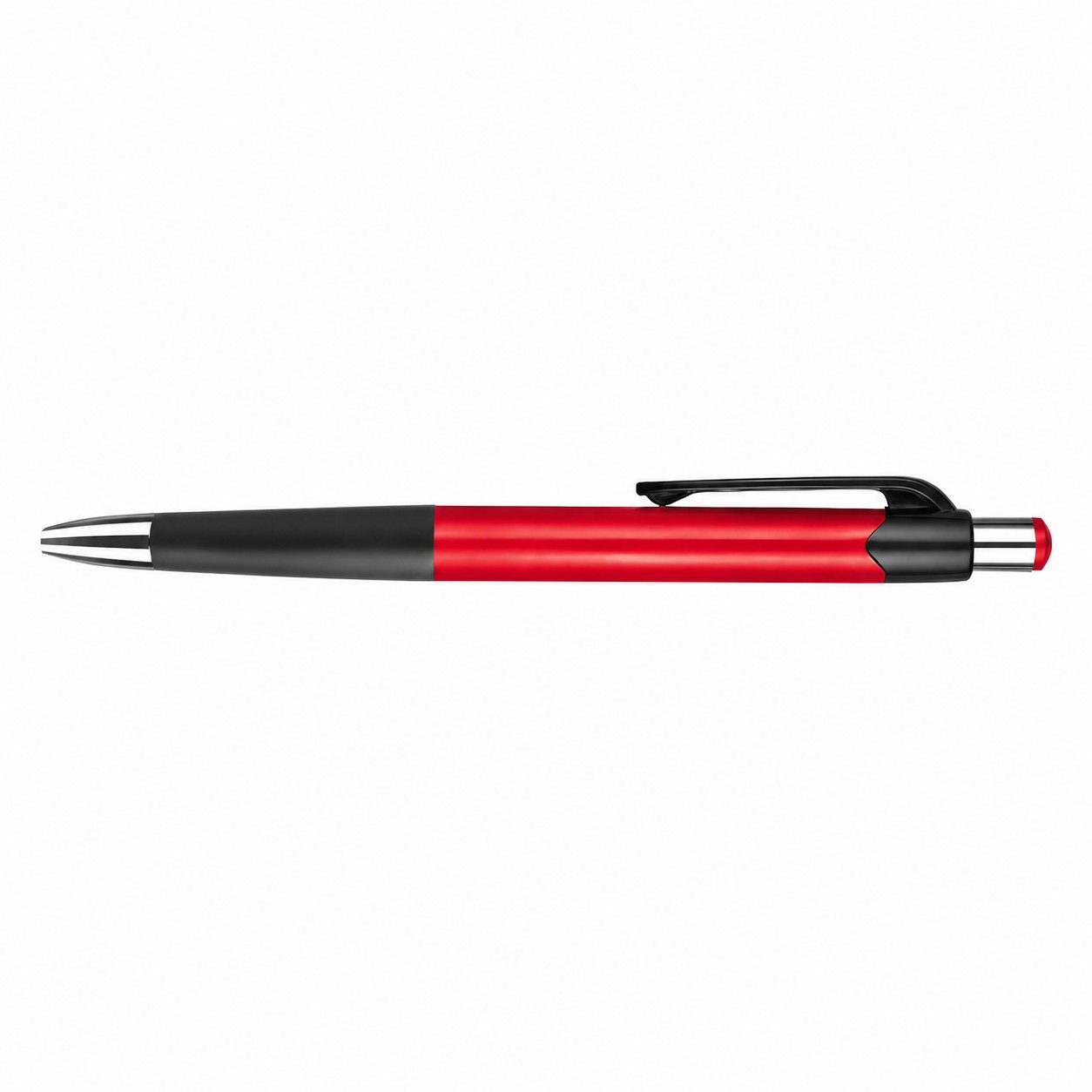 Smooth Plastic Click Ballpoint Pen — Red