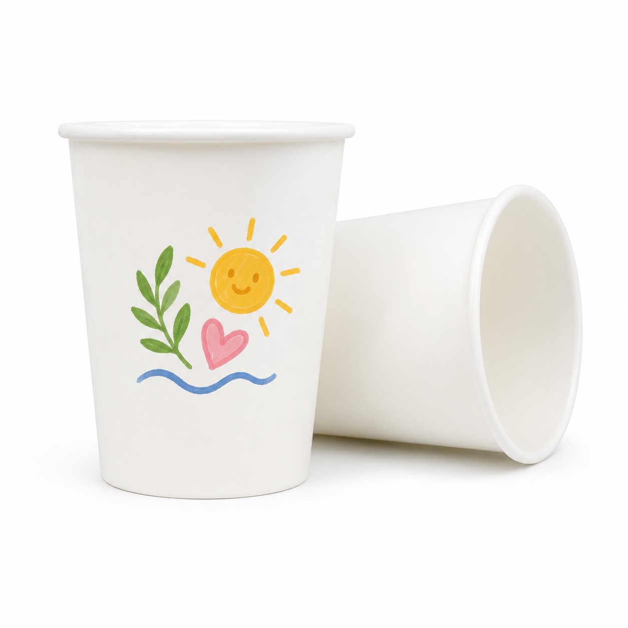 Paper Beverage Cup With Rolled Rim
