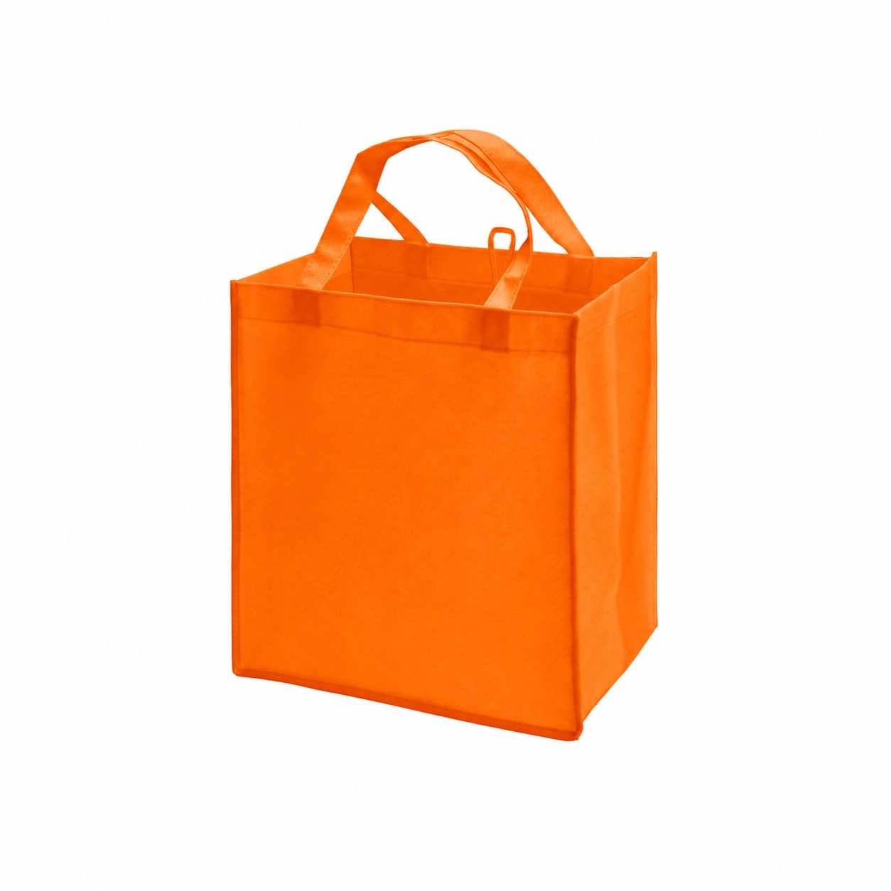 80GSM Non-Woven 16" Reinforced Handles Tote Bag — Orange