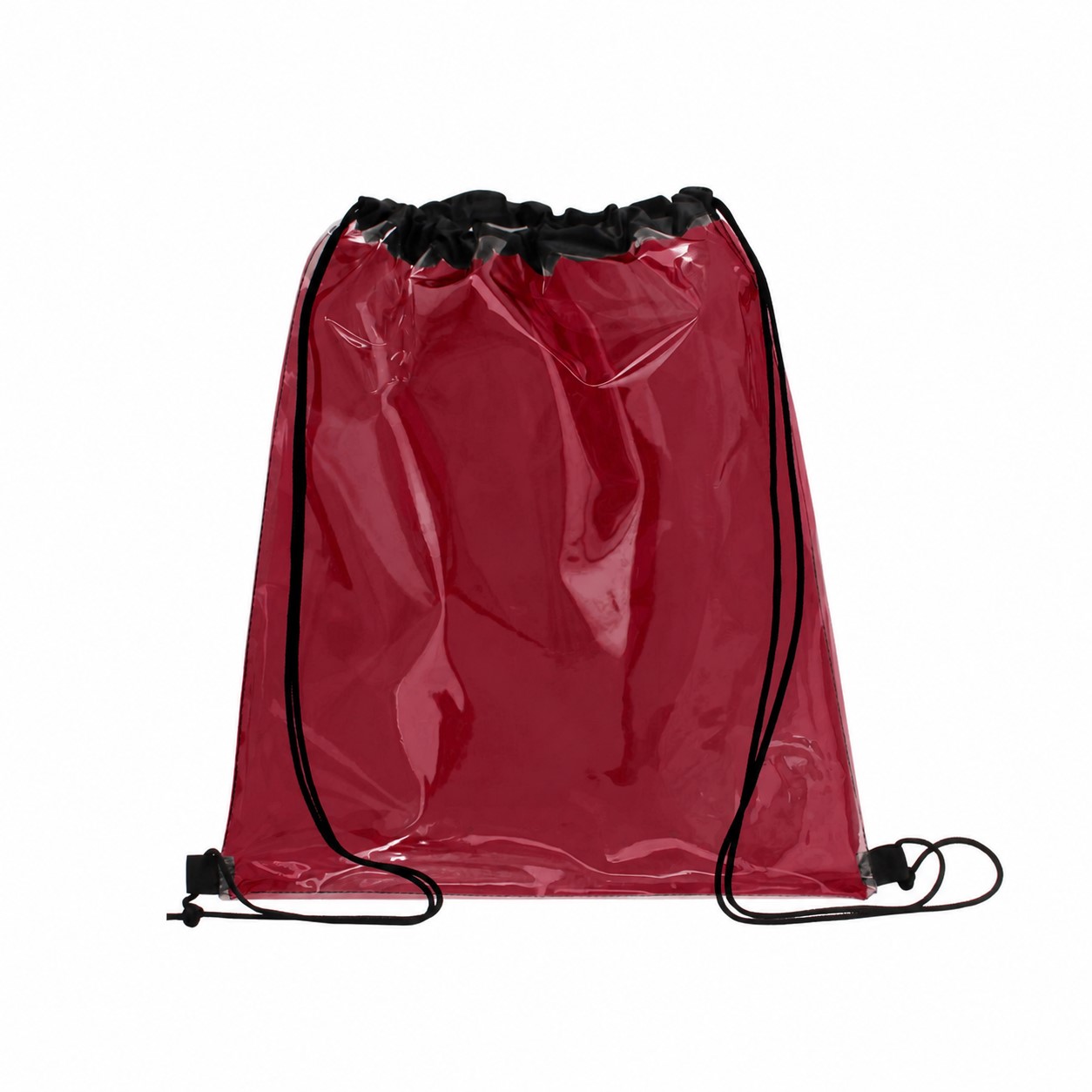 PVC Drawstring Bag — Burgundy Red