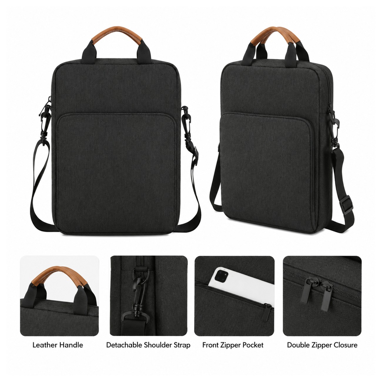 Oxford Black Crossbody Sling Bag