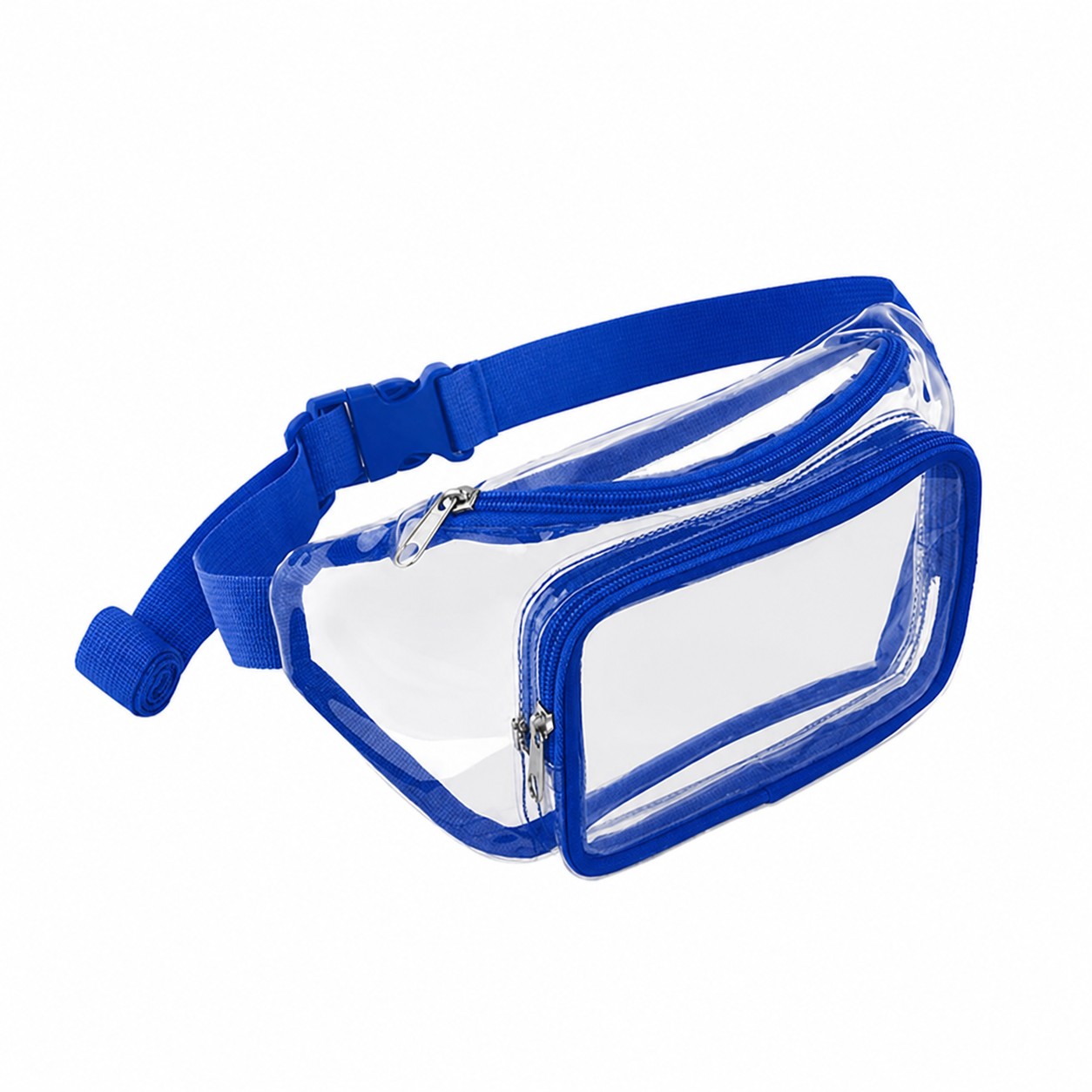 Clear PVC Stadium Waist Bag — Blue