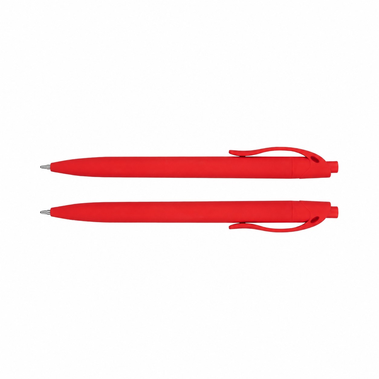 ABS Plunge Action Soft Finish Pen — Red