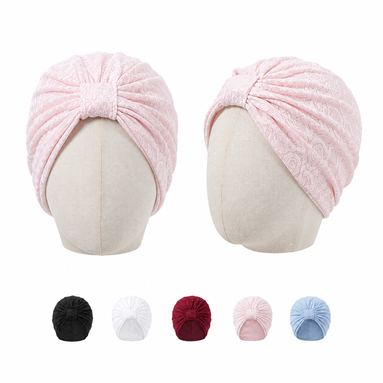 Jacquard Polyester Turban Headwrap Hat