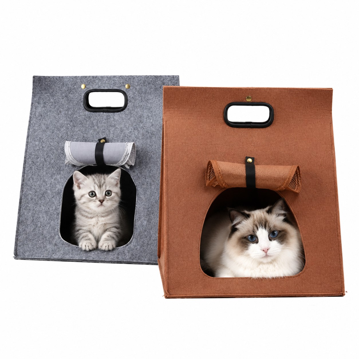 Felt Pet Hut Tote With Square Entrance