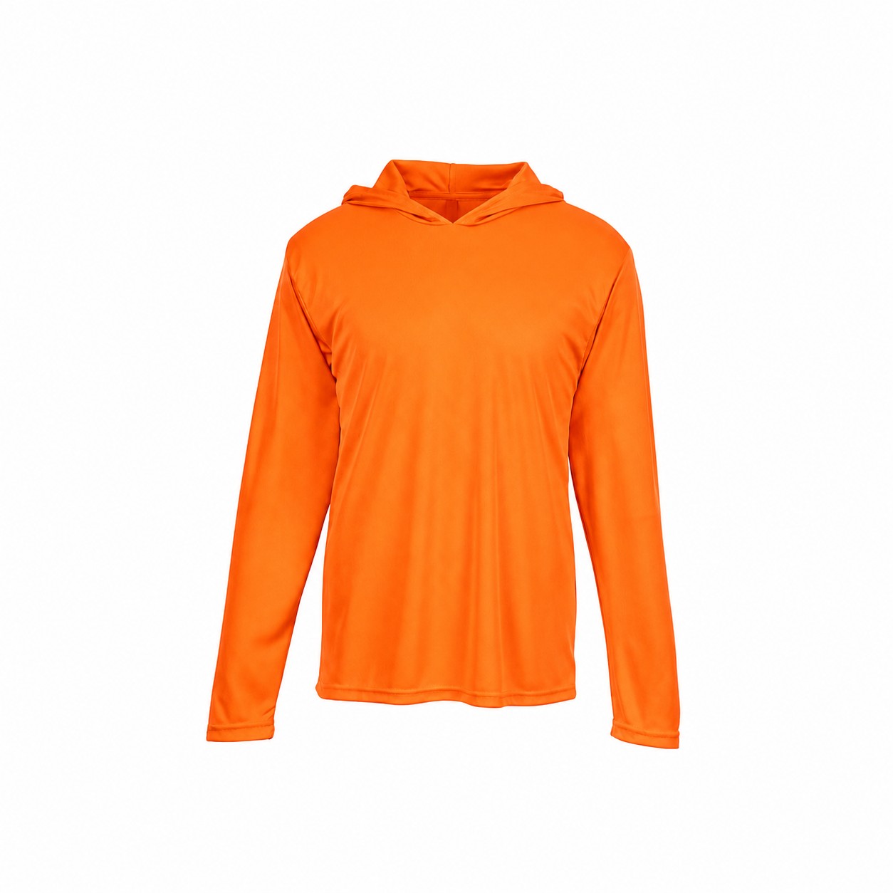 Lightweight Polyester Long Sleeve Hooded Team Shirt — Orange