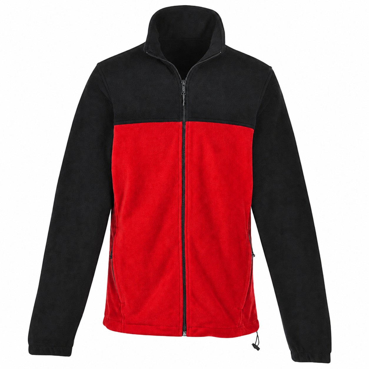 Polyester Full Zip Fleece Jacket — Red