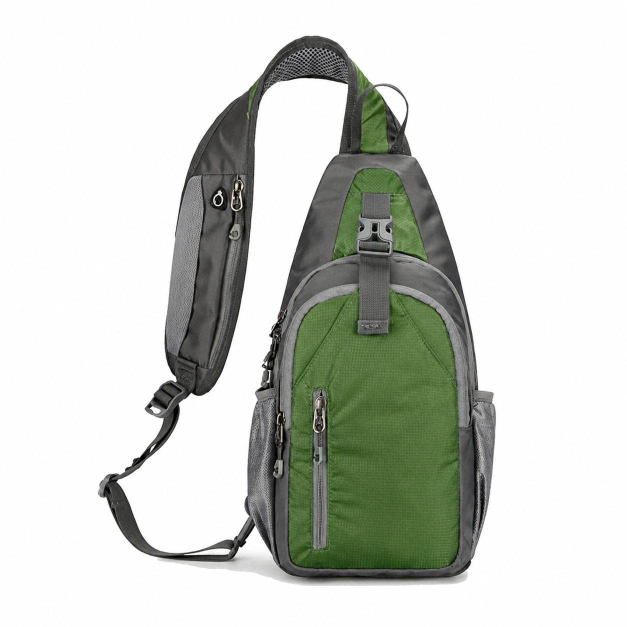Nylon Single Strap Sling Bag — Green