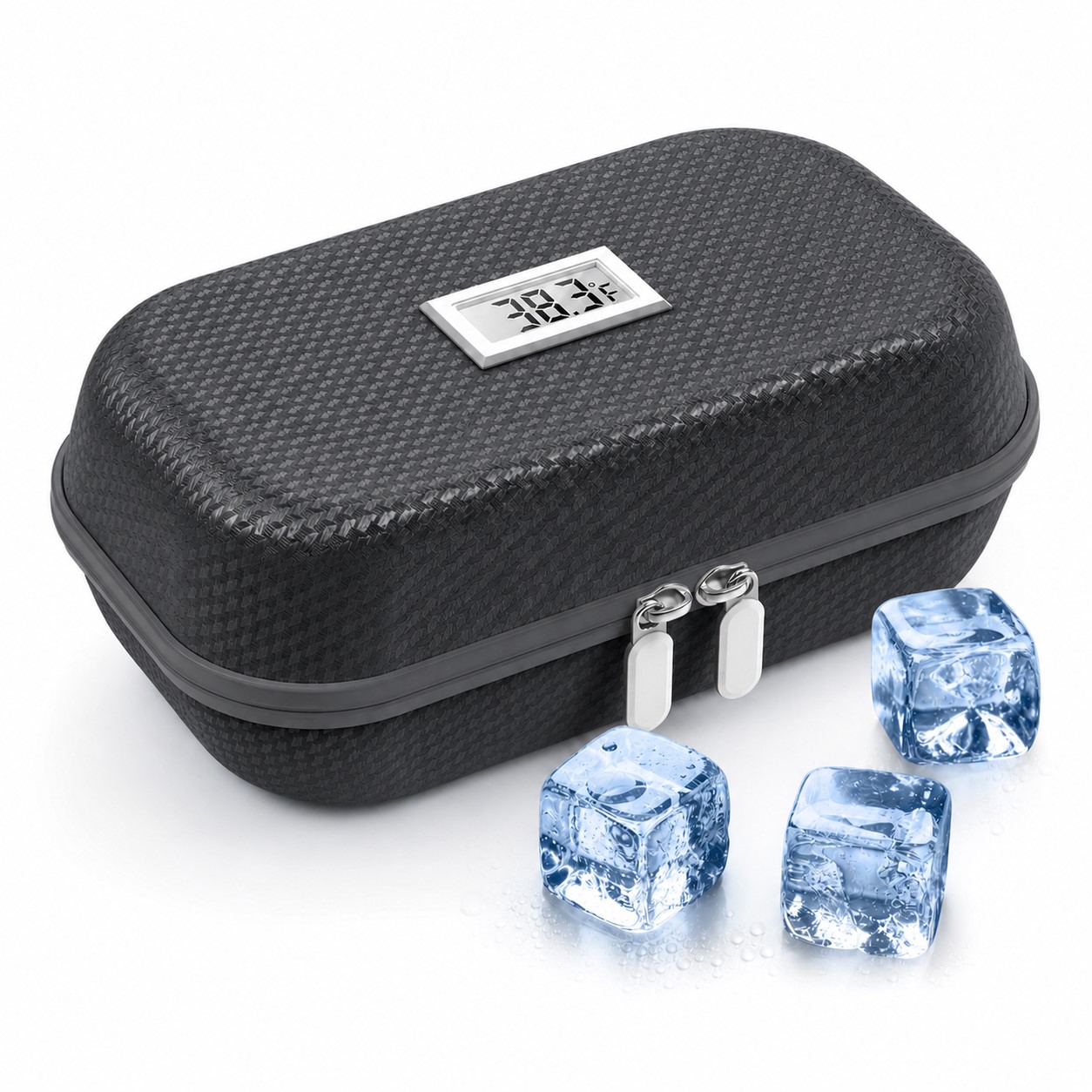 Medication Cooler Case With Temperature Readout — Dark Gray