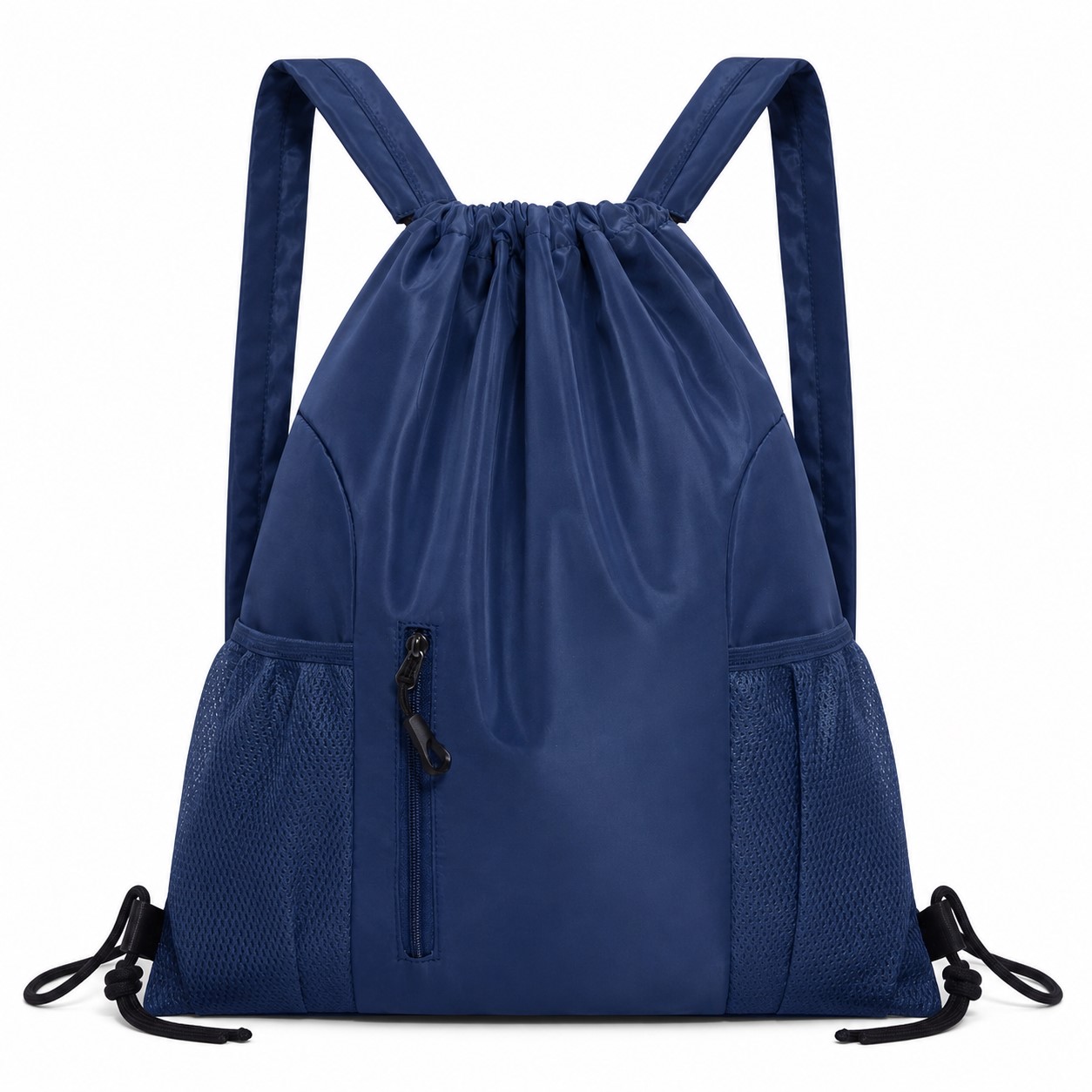 Lightweight Polyester Cinch Backpack With Mesh Pockets — view 2