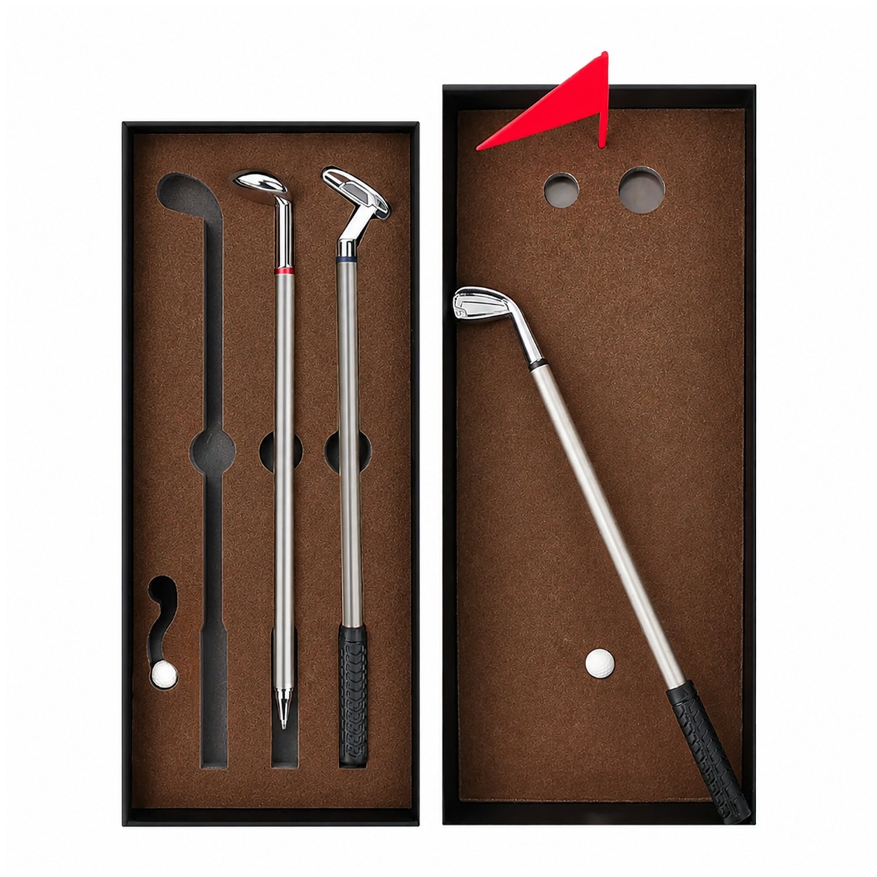 Desktop Golf Pen Gift Set — Brown
