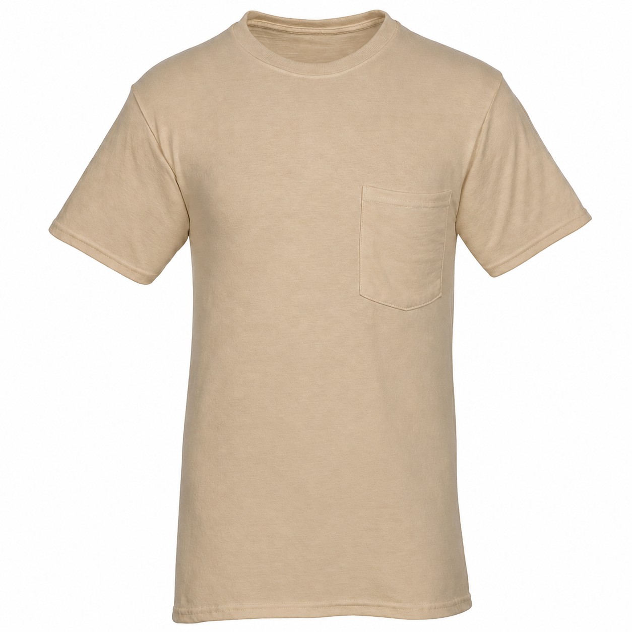 Moisture Wicking Pocket Tee — Tan Beige