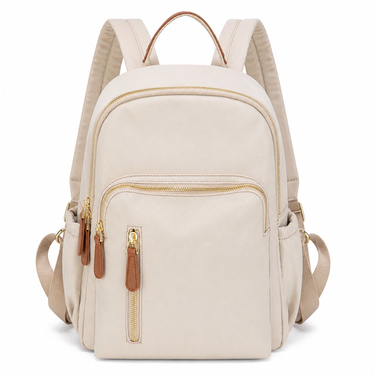 Canvas Backpack With Layered Zipper Pockets — view 2