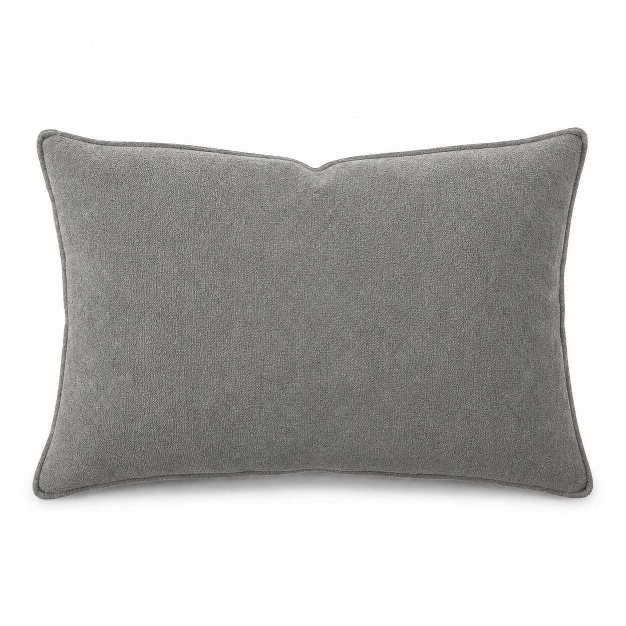 Zippered Plush Lumbar Pillow With Insert — Pewter Gray