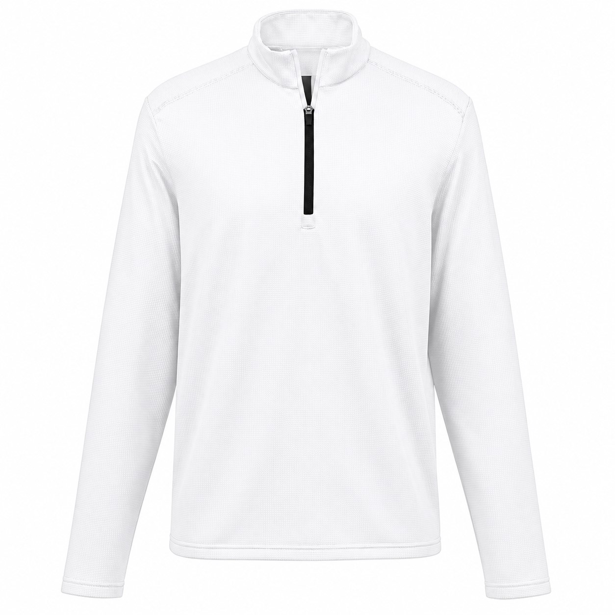 Houndstooth Fleece Quarter Zip Pullover — White
