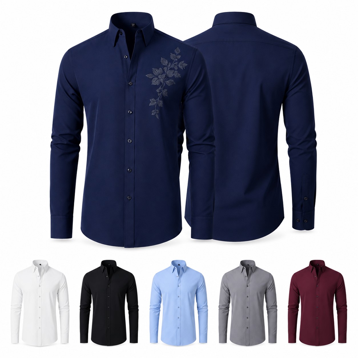 Men's Nylon Stretch Button Front Shirt