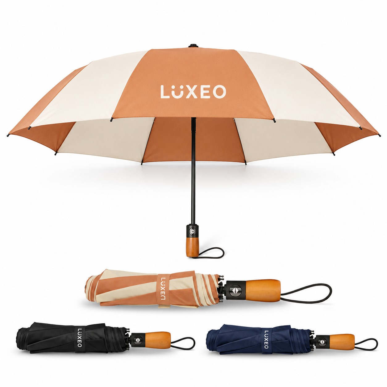 Wooden Handle Auto Open Umbrella