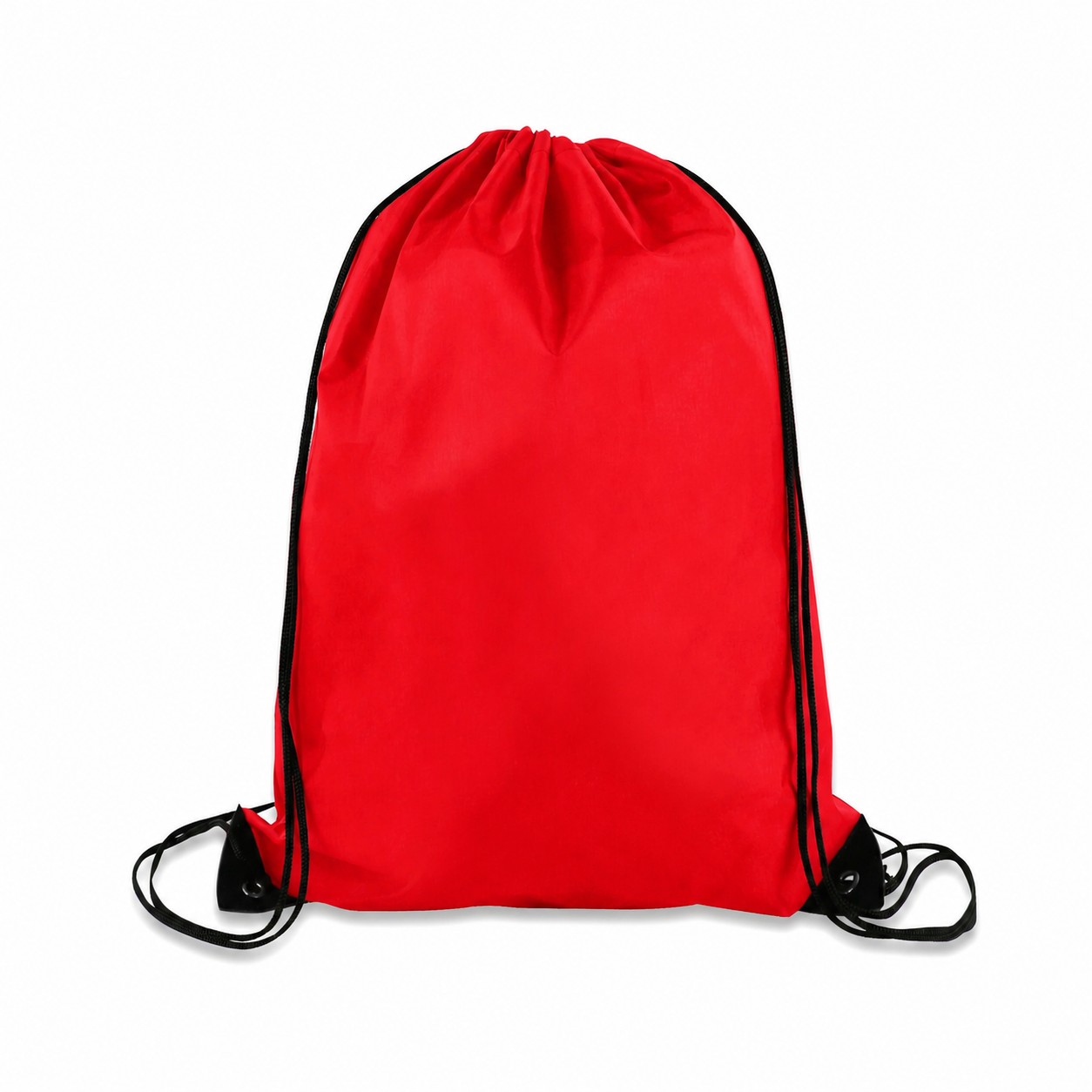Large 210D Polyester Drawstring Backpack — Red