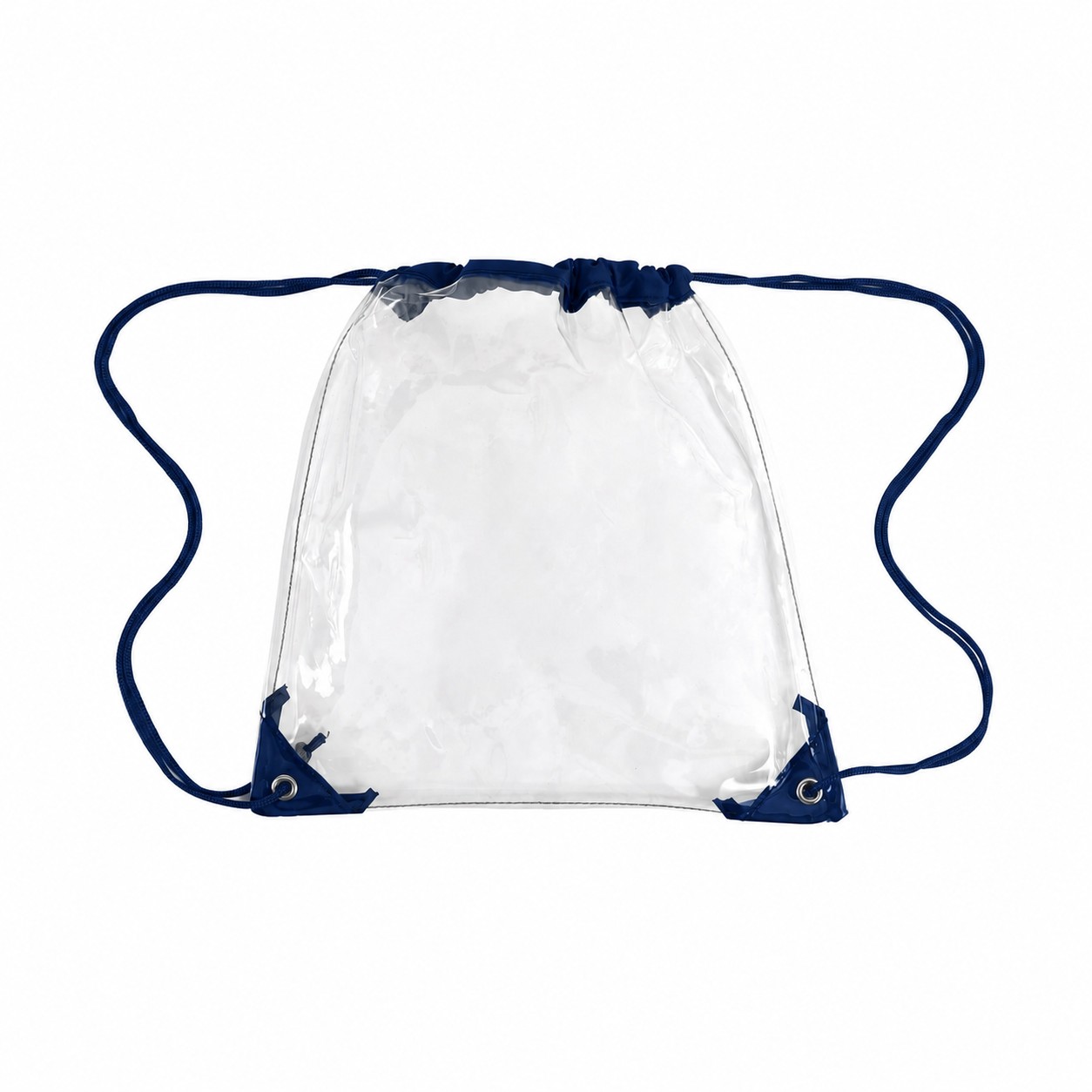 PVC And 210D Polyester Drawstring Bag — Navy Blue