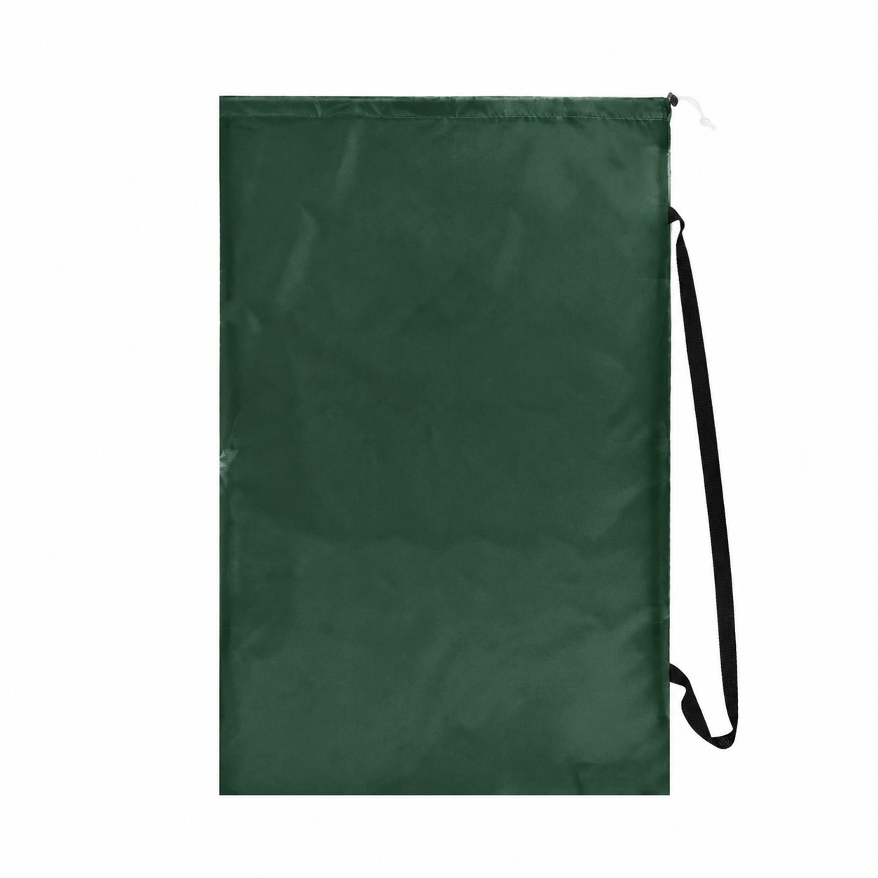 210D Polyester Adjustable Strap Drawstring Laundry Bag — Forest Green