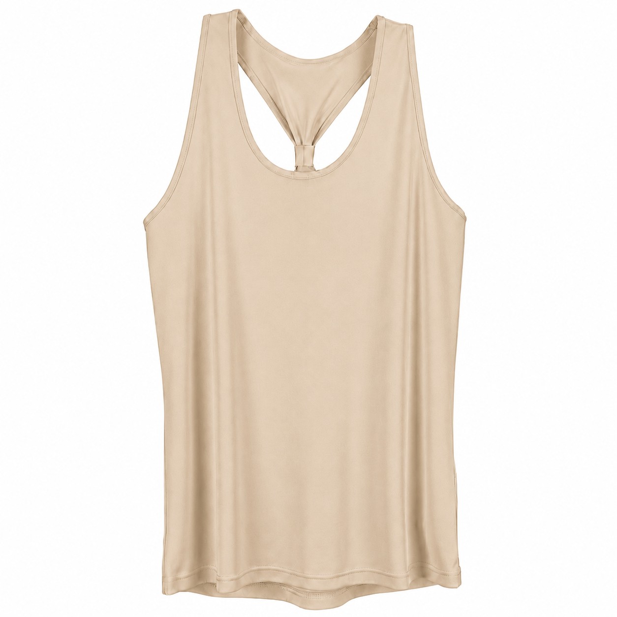 Ladies Knot Back Recycled Polyester Tank — Beige