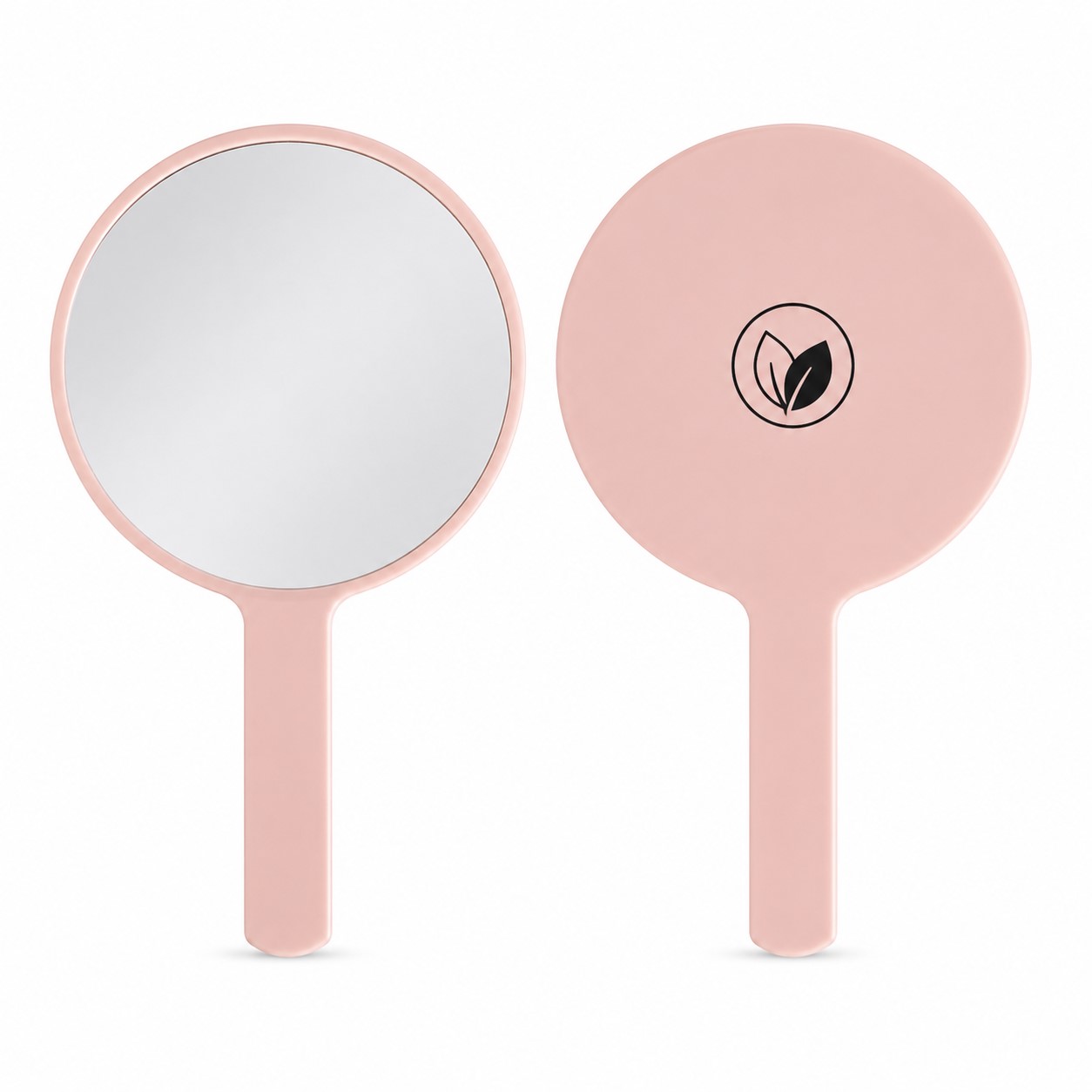 Round Plastic Handheld Grooming Mirror