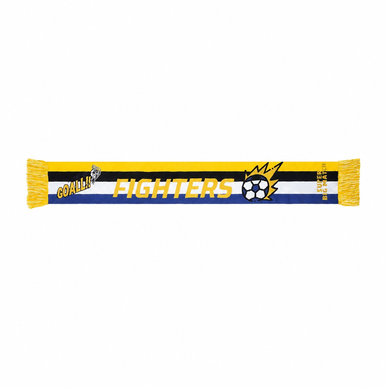 Jacquard Knit Soccer Scarf — Yellow