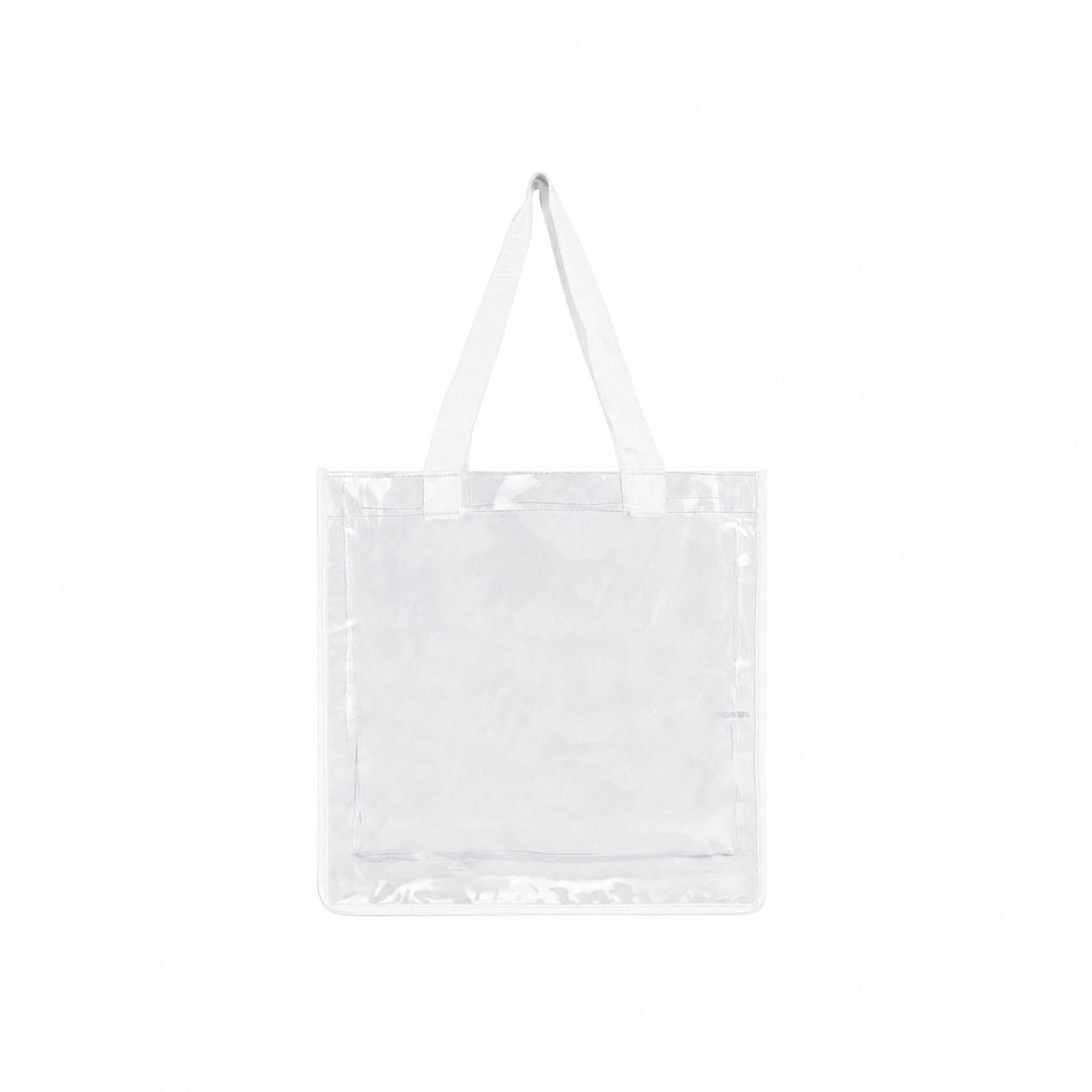 Clear PVC Tote Bag with 80GSM Non-Woven Trim — White