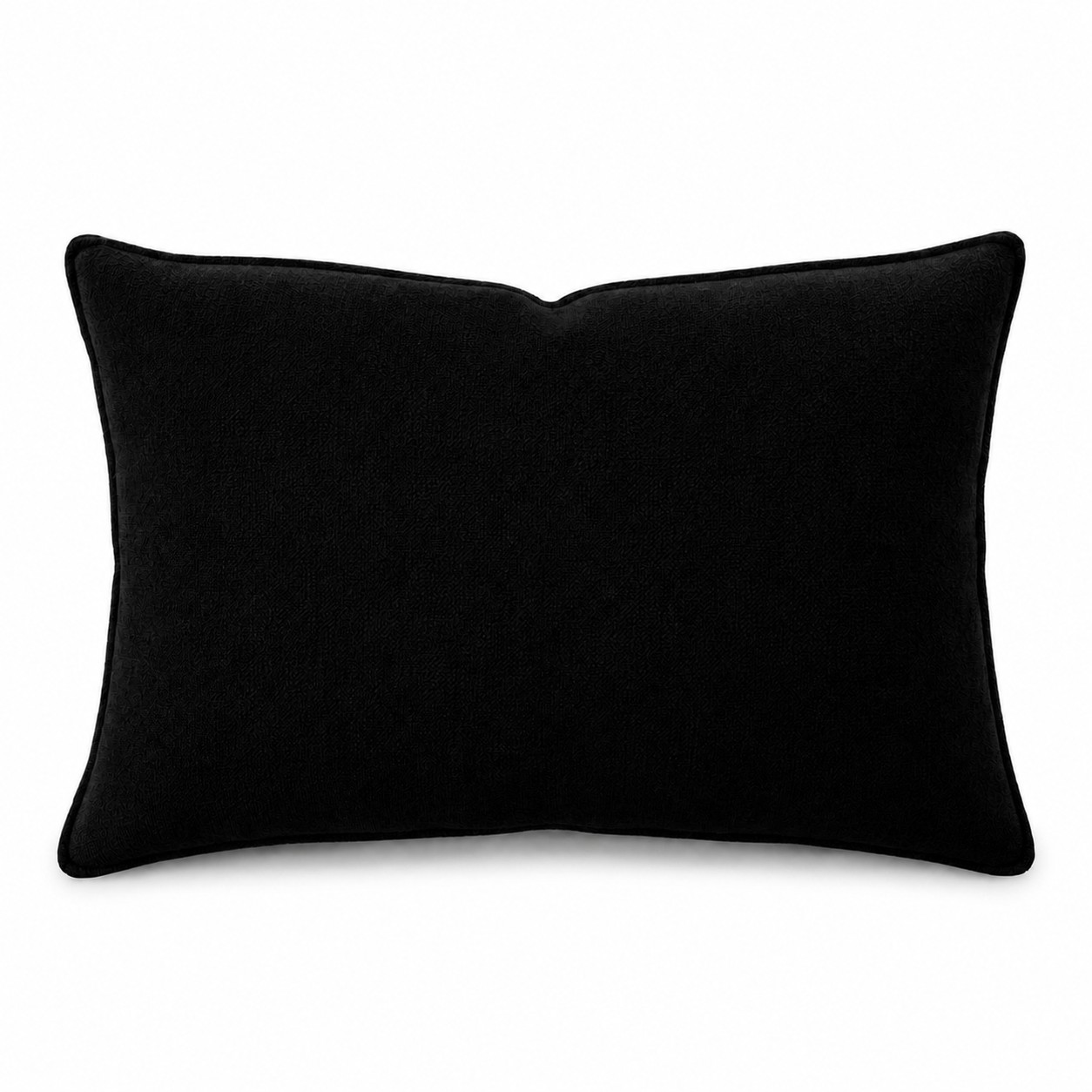 Zippered Plush Lumbar Pillow With Insert — Black