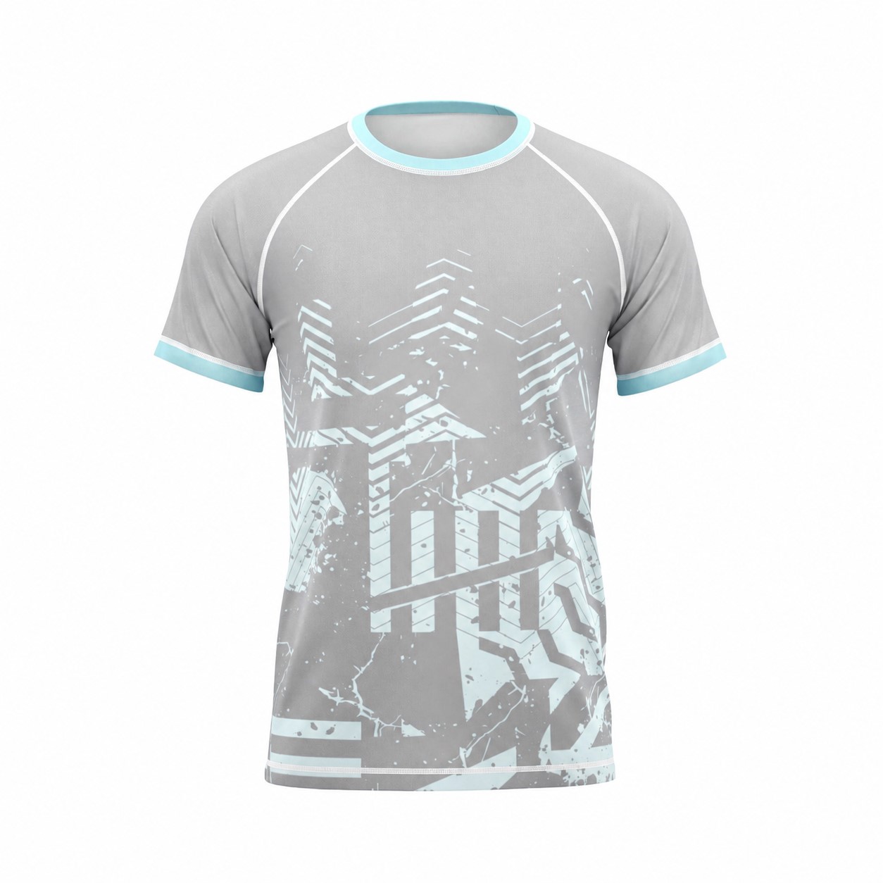 Raglan Performance T-Shirt With Flatlock Seams — Silver