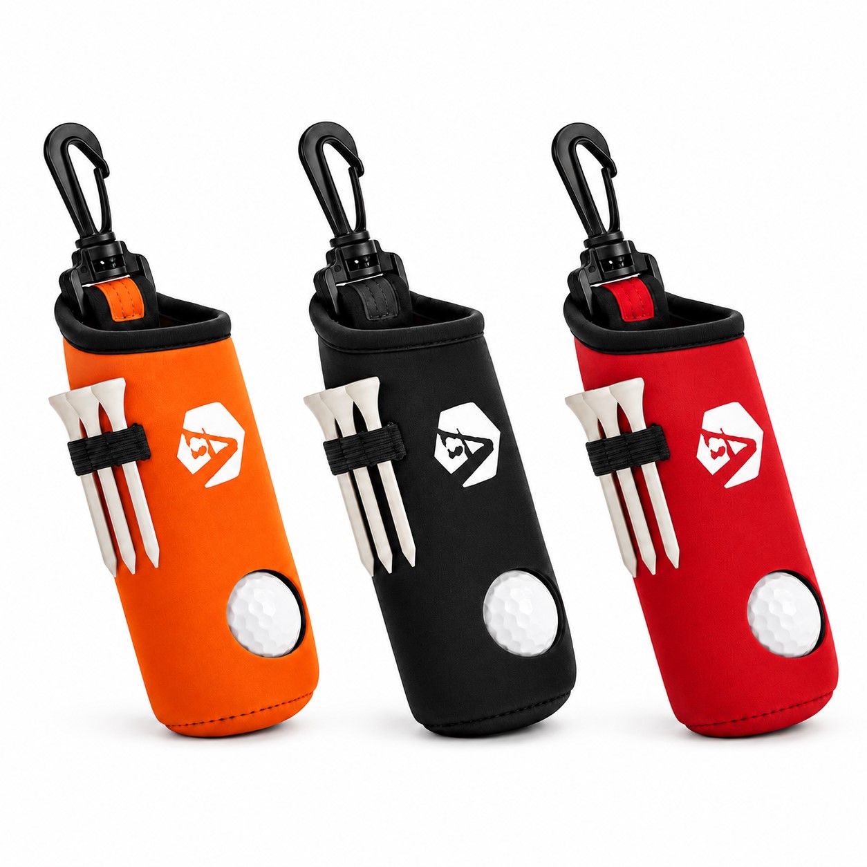 Clip On Synthetic Rubber Golf Ball Pouch