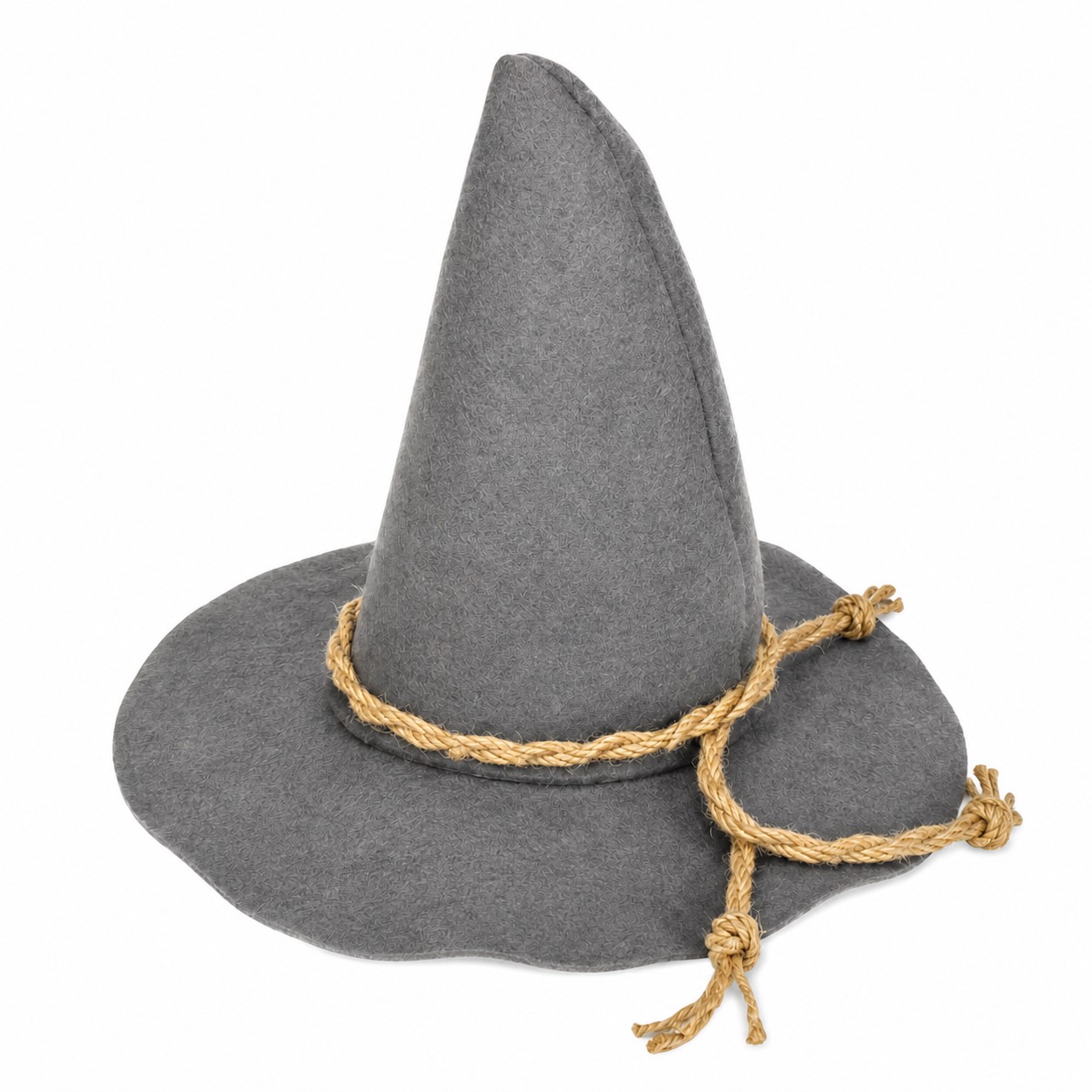 Wool Rope Band Witch Hat — Gray