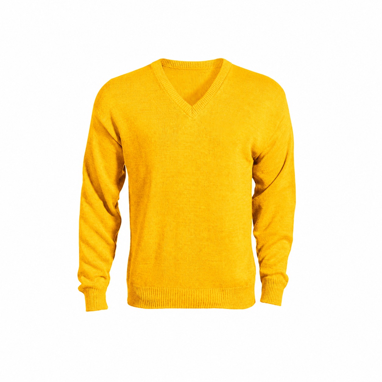 Women's Long Sleeve V-Neck Cotton Blend Shirt — Yellow