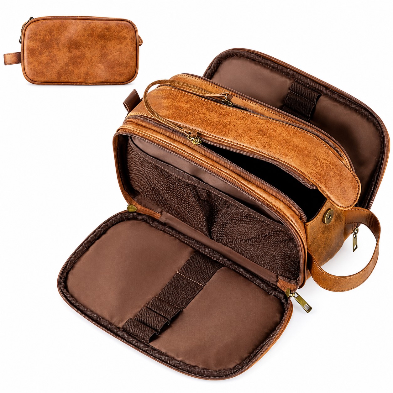 Large PU Leather Travel Cosmetic Bag — view 2