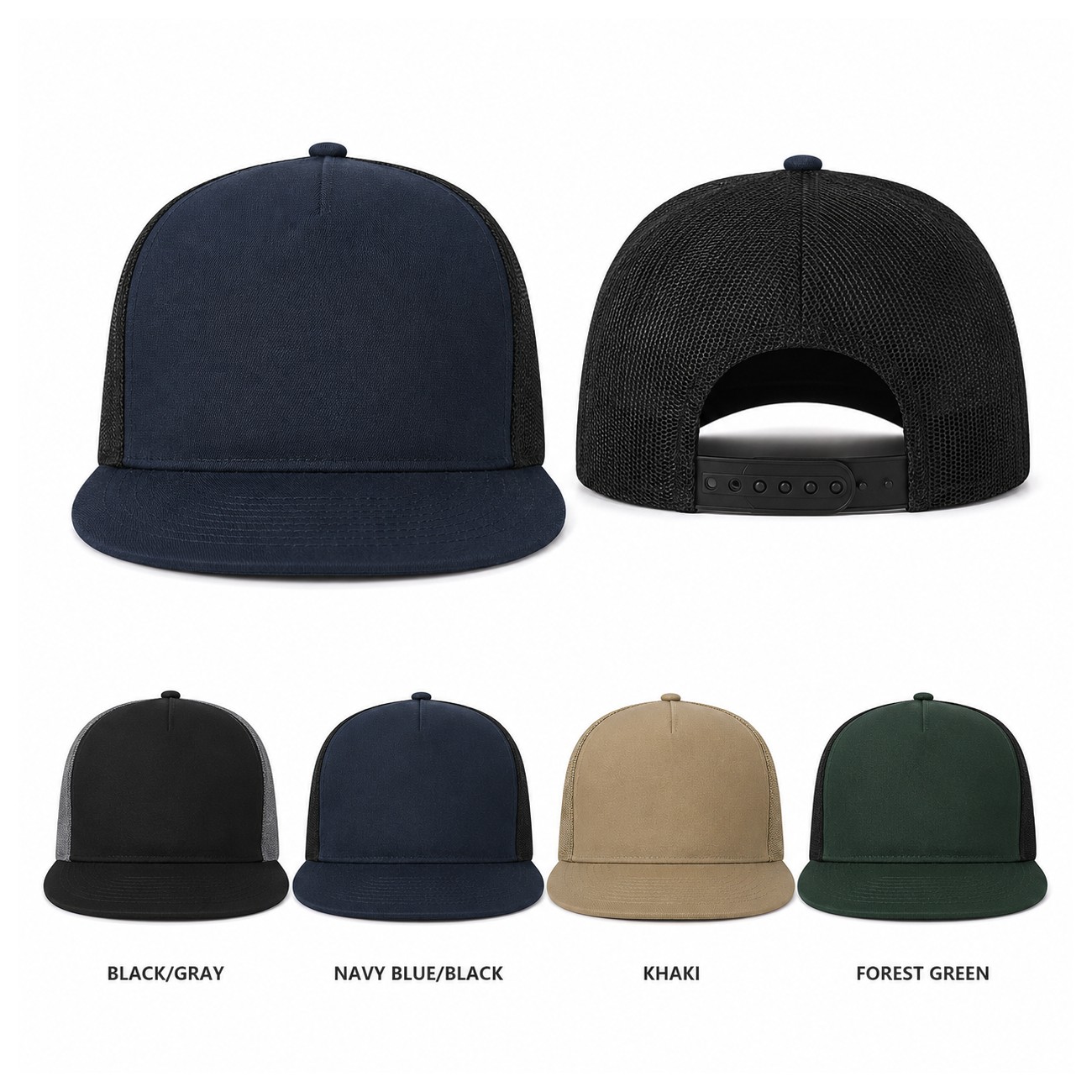 Soft Mesh Flat Bill Trucker Cap