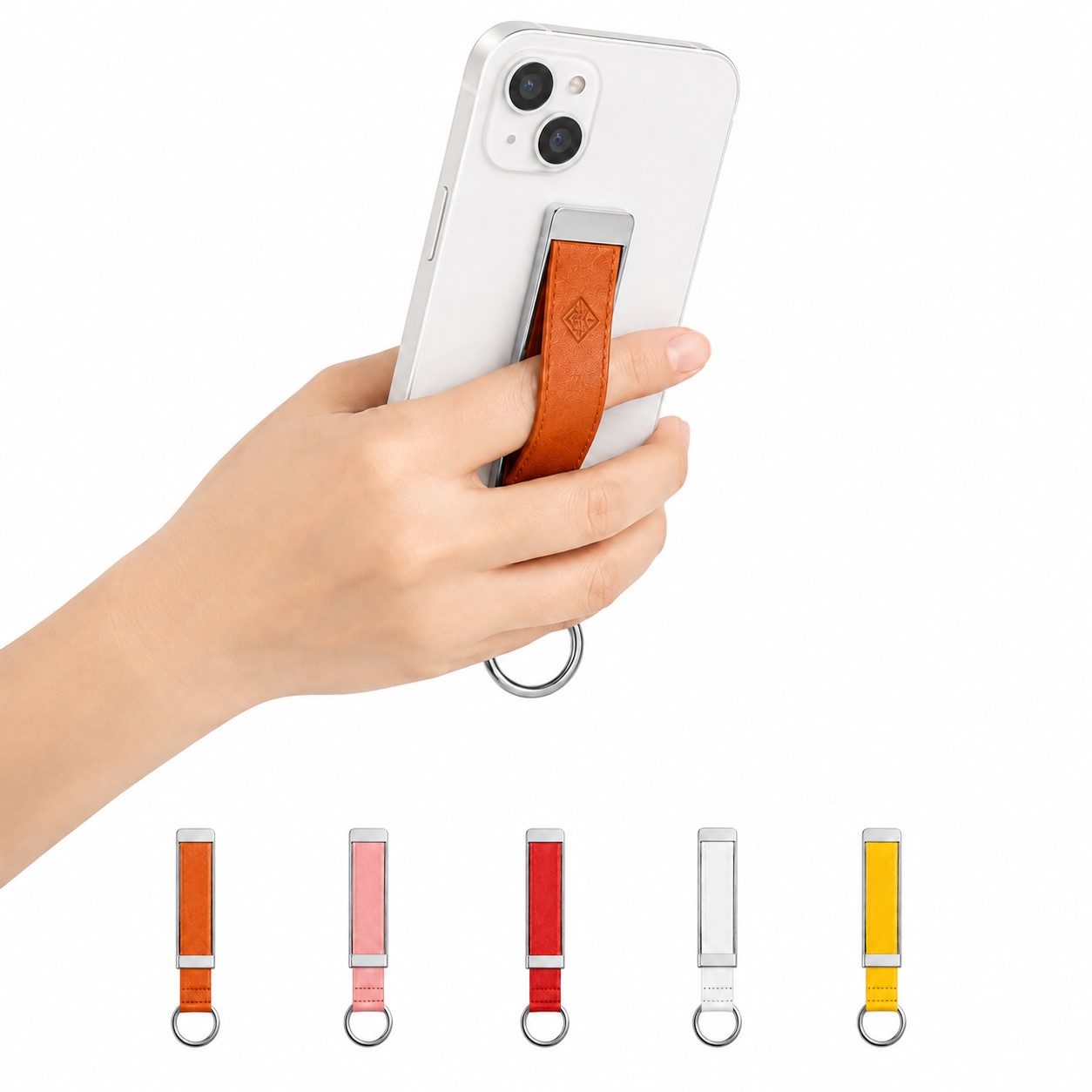 PU Phone Grip With Push Pull Strap