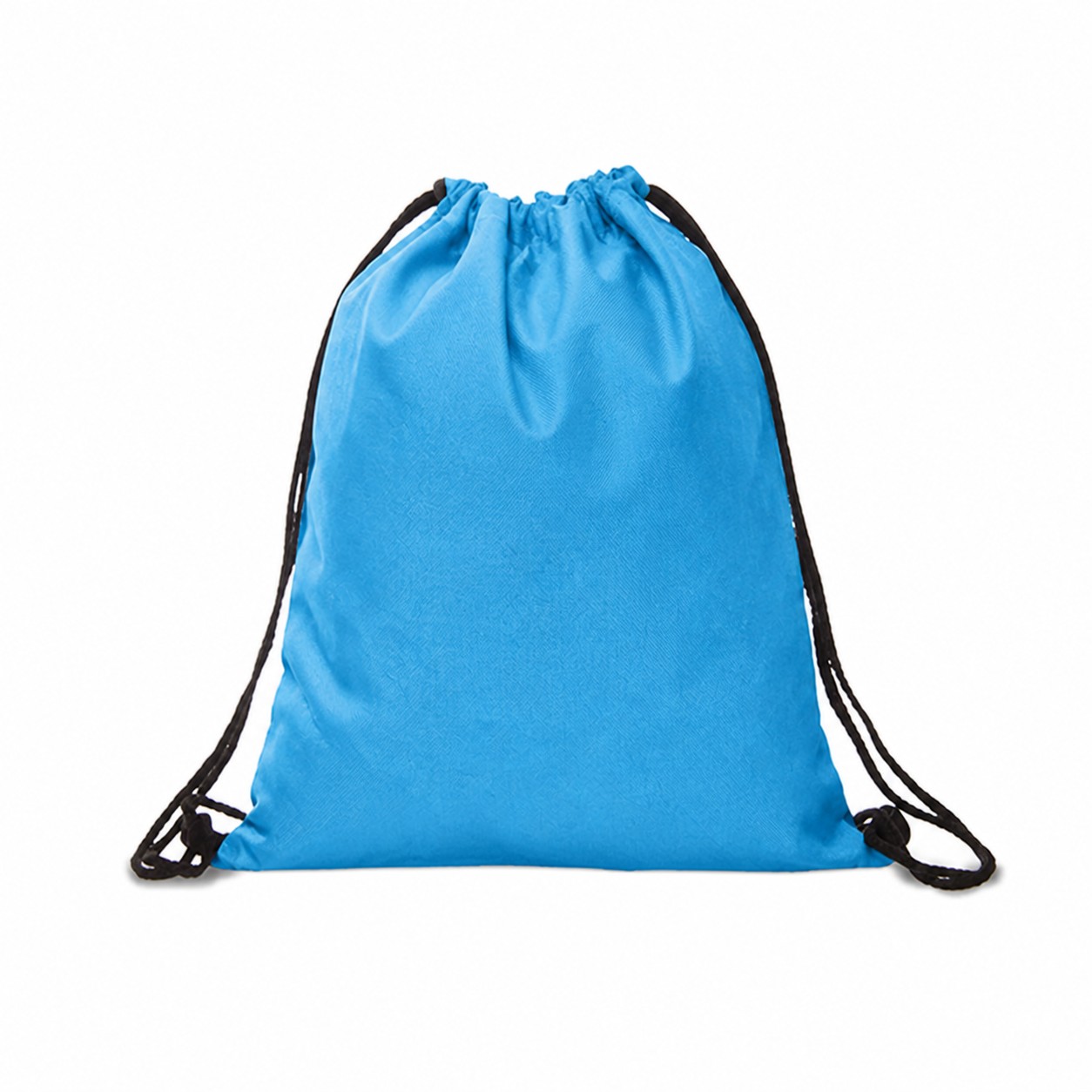 Polyester Flag Drawstring Backpack — Cyan Blue