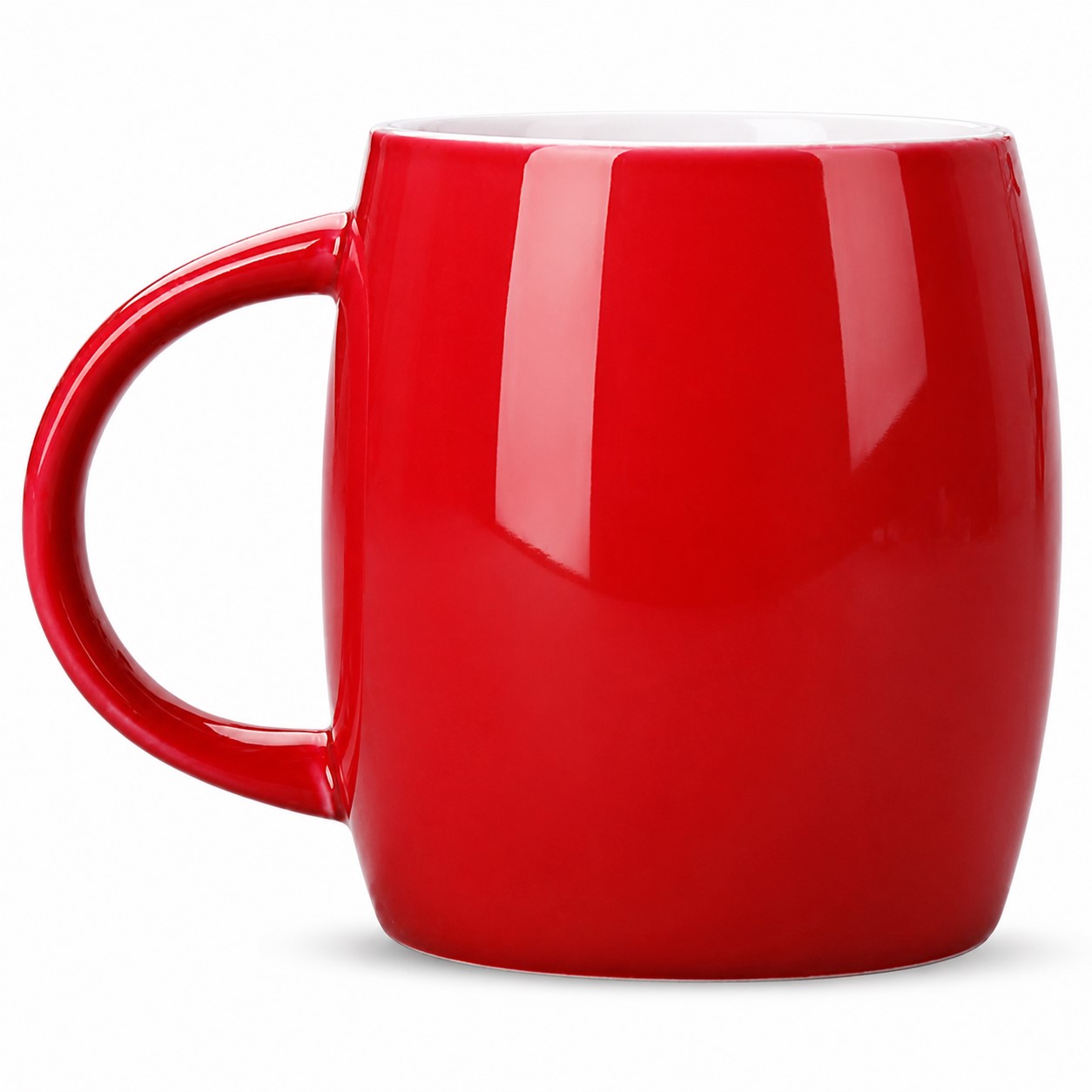 Glossy Ceramic Coffee Mug With Side Handle — view 2