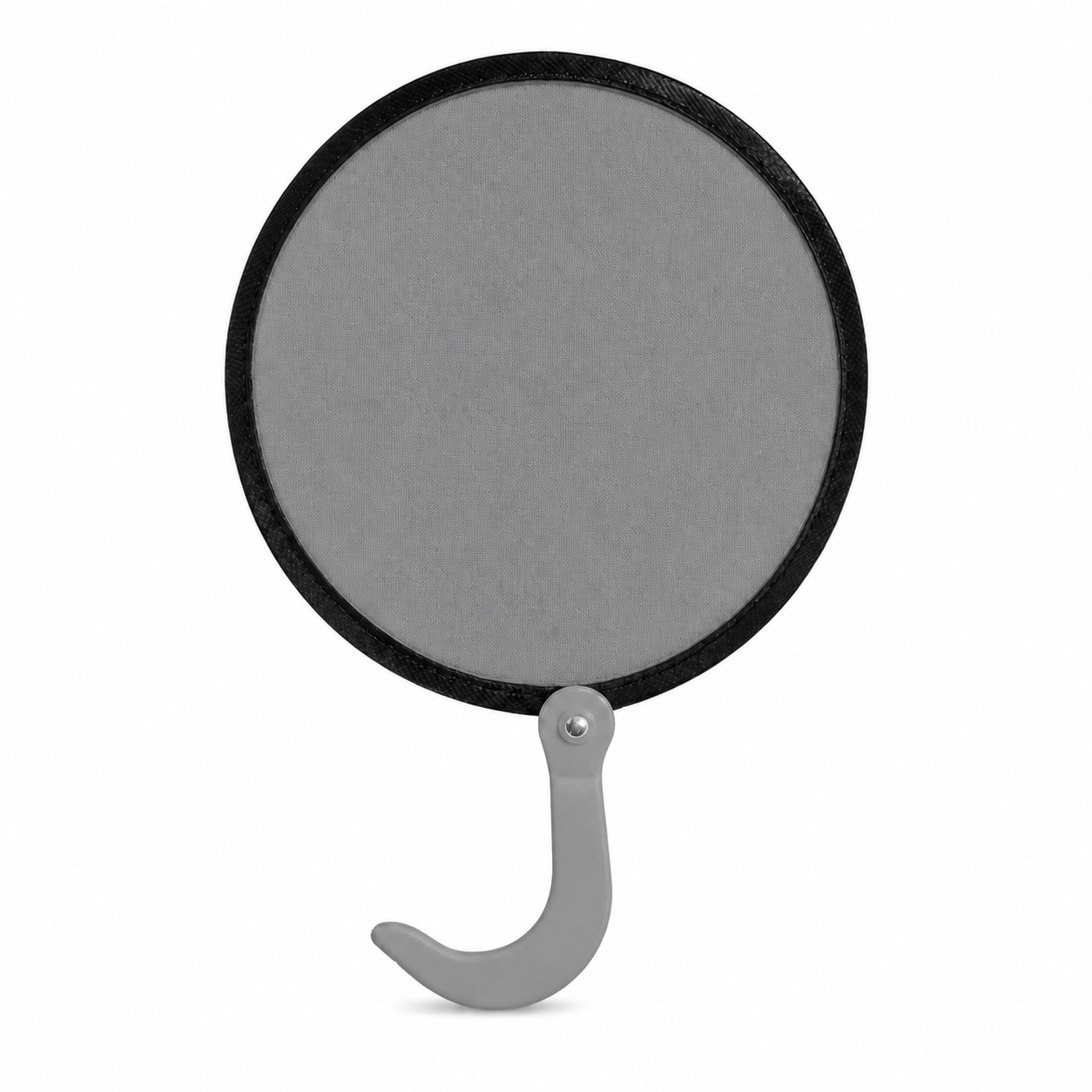 Round Twist Frame Nylon Hand Fan — Gray