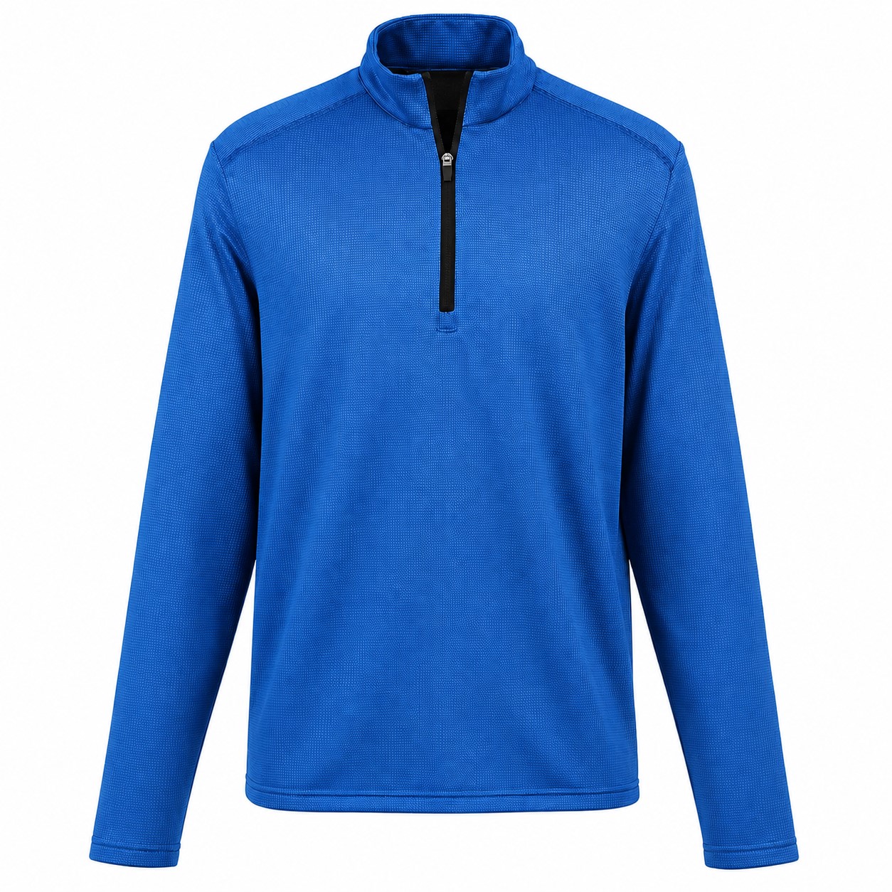 Houndstooth Fleece Quarter Zip Pullover — Blue