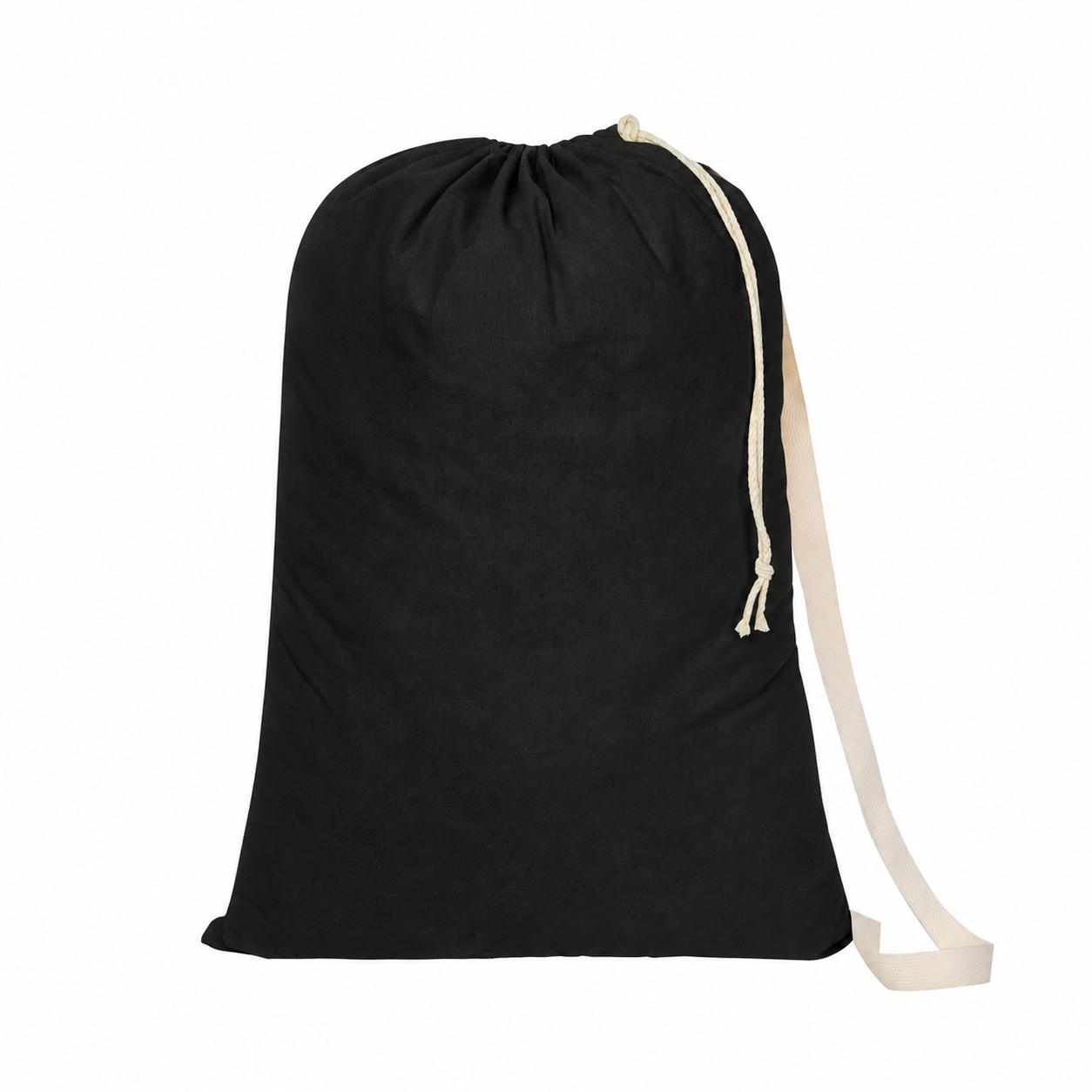 Adjustable Strap Cotton Carry Bag — Black