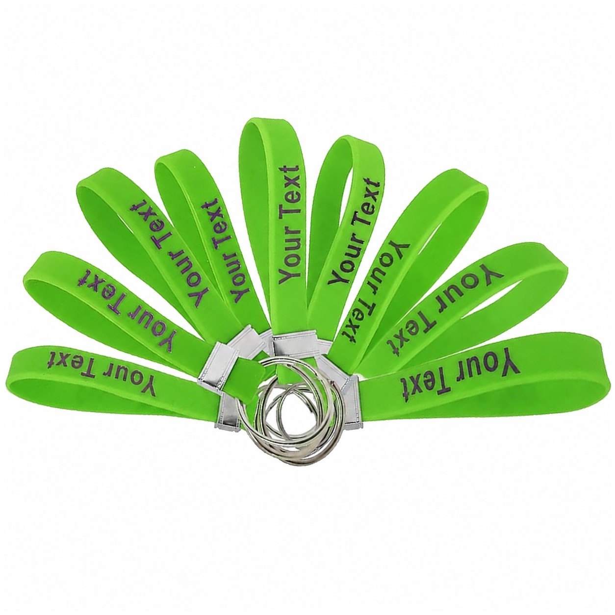 Silicone Loop Keychain Wristband — Green