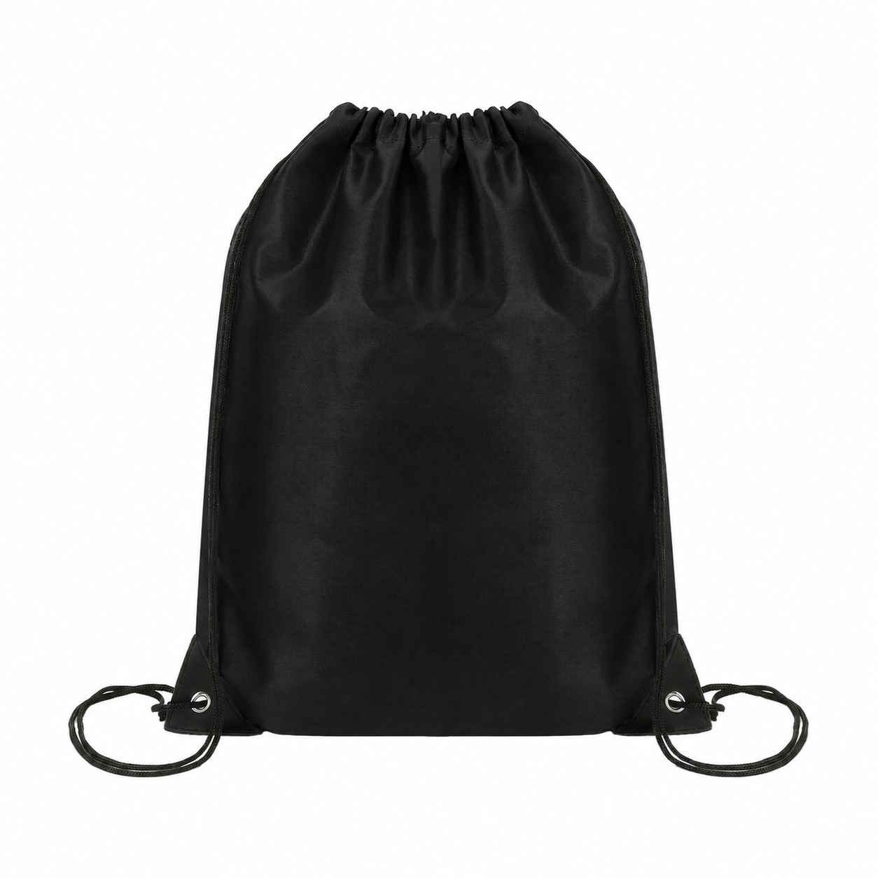 Drawcord Closure RPET Drawstring Bag — Black