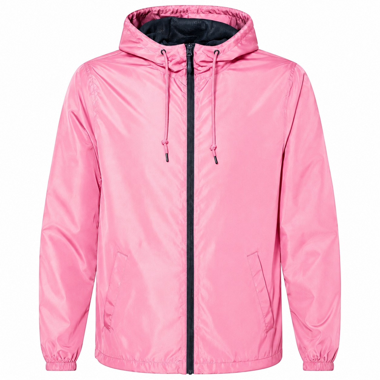 Polyester Hooded Wind Jacket — Pink