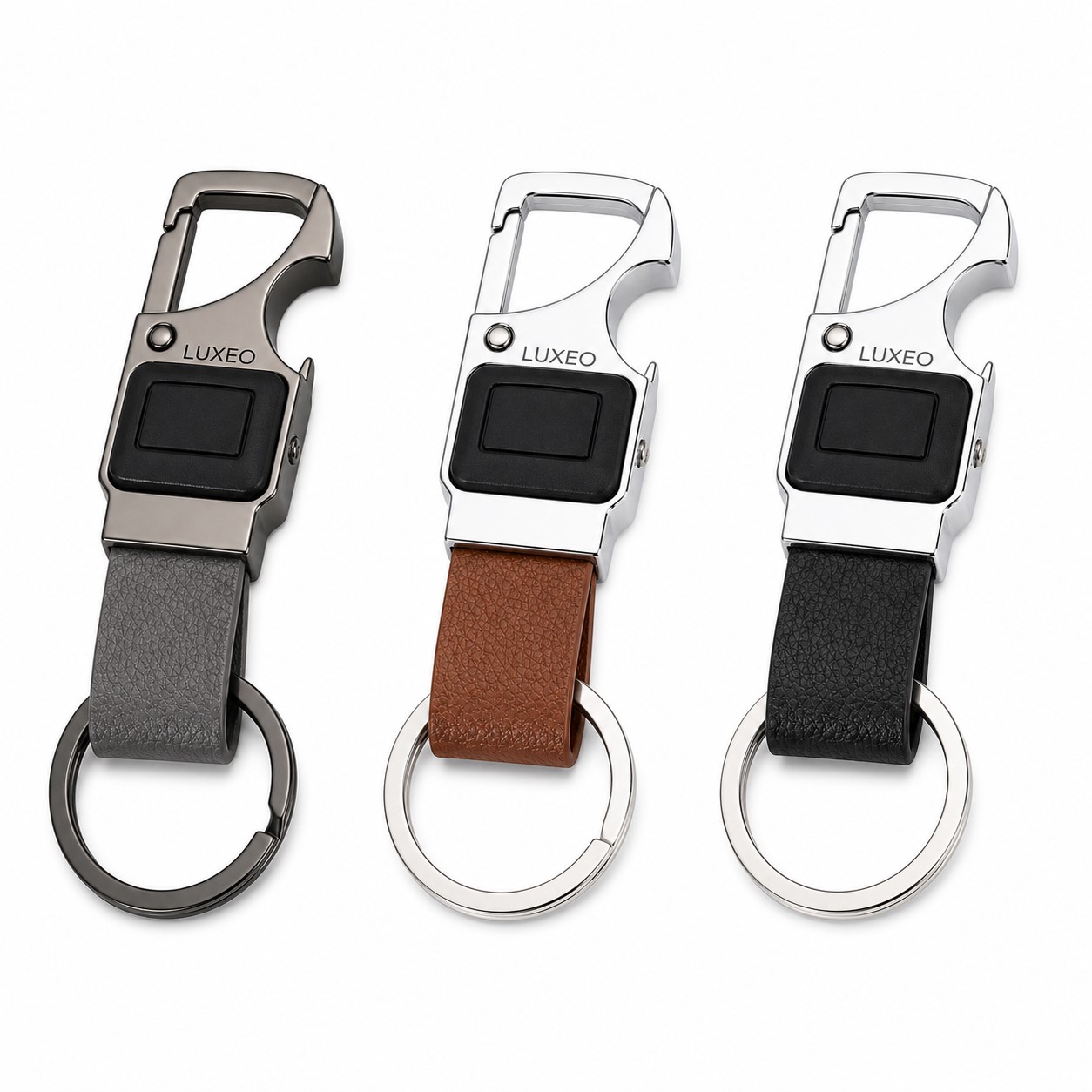 Cowhide Leather Bottle Opener Keychain
