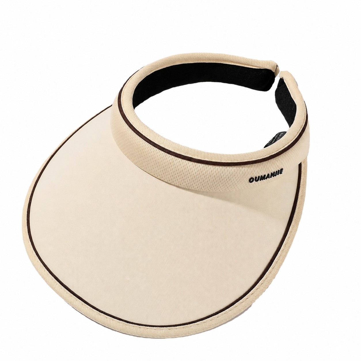 Polyester Headband Shade Visor Hat — Light Beige