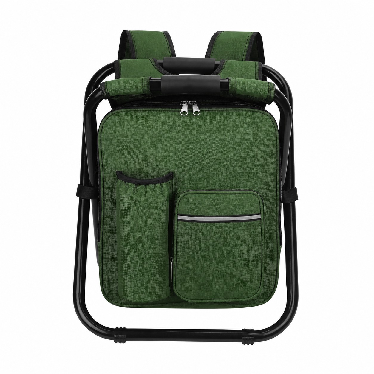 Cooler Backpack Folding Stool — Green
